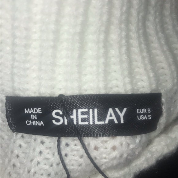 Sheilay pink white ruffle sweater small NWT - Picture 2 of 2